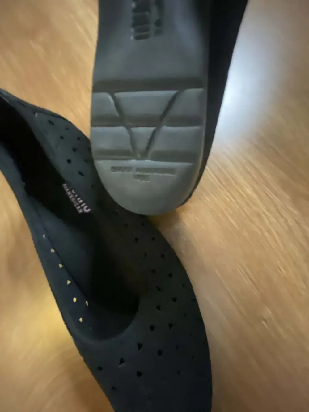 Munro American Black Perforated Leather Wedge Comfort Flats